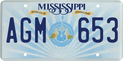 MS license plate AGM653