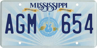 MS license plate AGM654