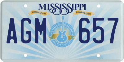 MS license plate AGM657