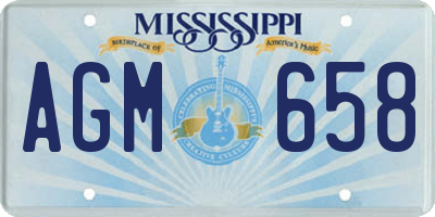 MS license plate AGM658