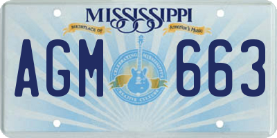 MS license plate AGM663