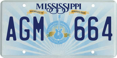 MS license plate AGM664