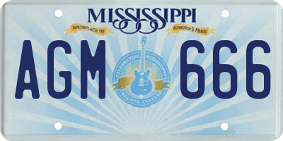 MS license plate AGM666