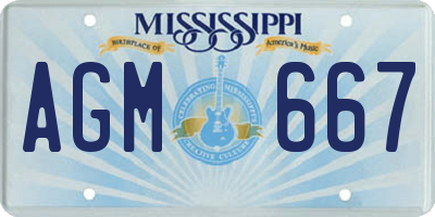 MS license plate AGM667