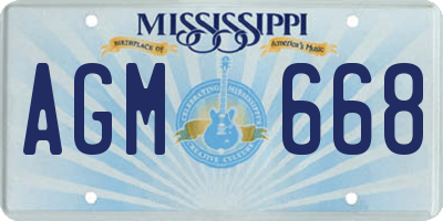MS license plate AGM668