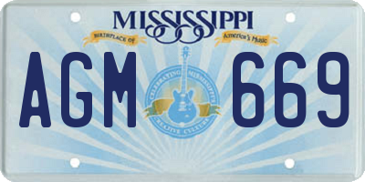 MS license plate AGM669