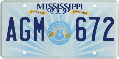 MS license plate AGM672