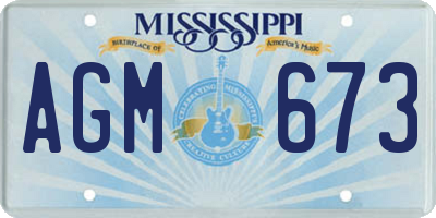 MS license plate AGM673