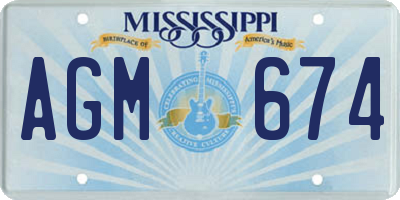 MS license plate AGM674