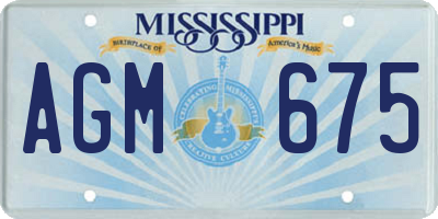 MS license plate AGM675