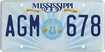 MS license plate AGM678