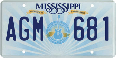 MS license plate AGM681