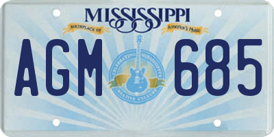MS license plate AGM685