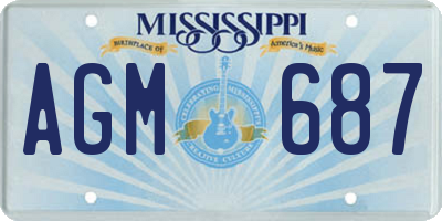 MS license plate AGM687