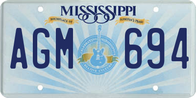 MS license plate AGM694