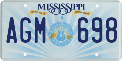 MS license plate AGM698