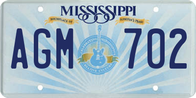 MS license plate AGM702