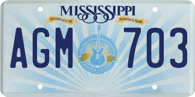 MS license plate AGM703