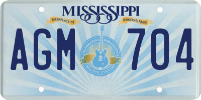 MS license plate AGM704