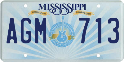 MS license plate AGM713