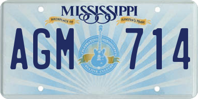 MS license plate AGM714