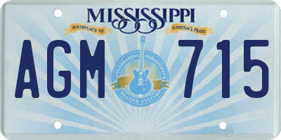 MS license plate AGM715