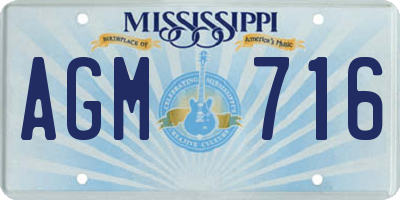 MS license plate AGM716