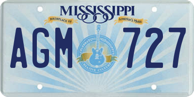 MS license plate AGM727