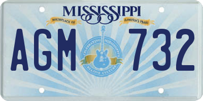 MS license plate AGM732
