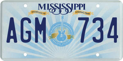 MS license plate AGM734