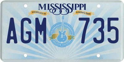 MS license plate AGM735