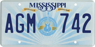 MS license plate AGM742