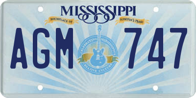 MS license plate AGM747