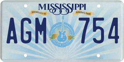 MS license plate AGM754