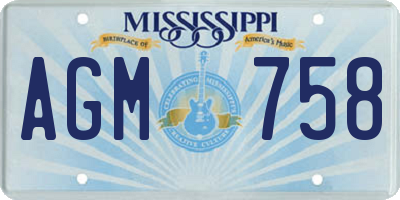 MS license plate AGM758