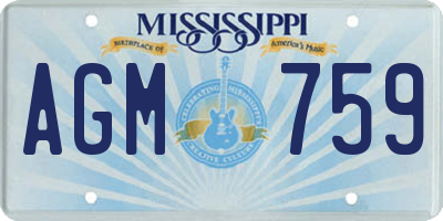 MS license plate AGM759