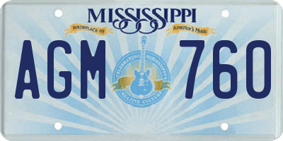 MS license plate AGM760