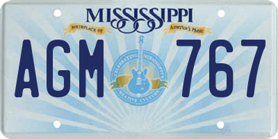 MS license plate AGM767