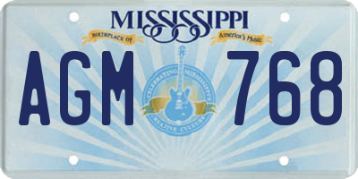 MS license plate AGM768