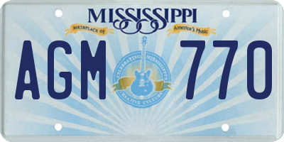 MS license plate AGM770