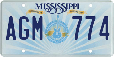 MS license plate AGM774