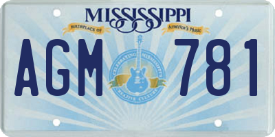 MS license plate AGM781