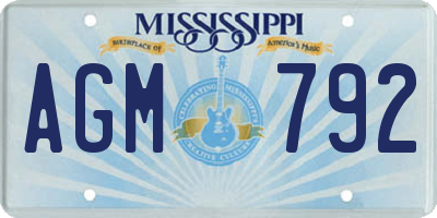 MS license plate AGM792