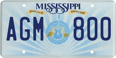 MS license plate AGM800