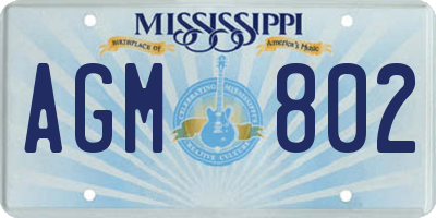 MS license plate AGM802