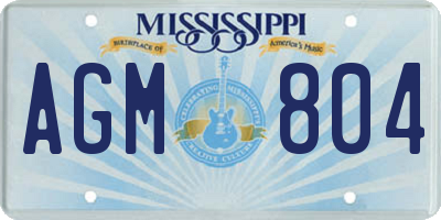 MS license plate AGM804