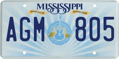 MS license plate AGM805