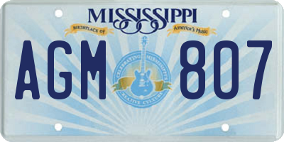 MS license plate AGM807