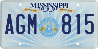 MS license plate AGM815