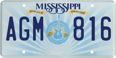 MS license plate AGM816